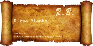 Ruzsa Bianka névjegykártya