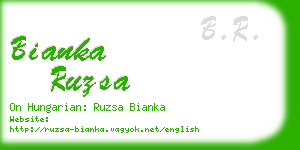 bianka ruzsa business card